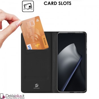 Dux Ducis Skin Pro dirbtinės odos dėklas - juodas (Xiaomi 15T Pro)